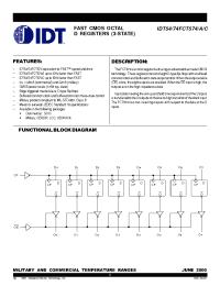 Datasheet IDT74FCT574AEB manufacturer IDT